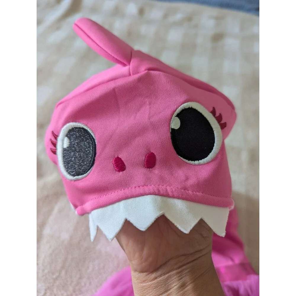 Toddler Pink mommy Shark Dress Costume 3t-4t hooded halloween outfit preowned